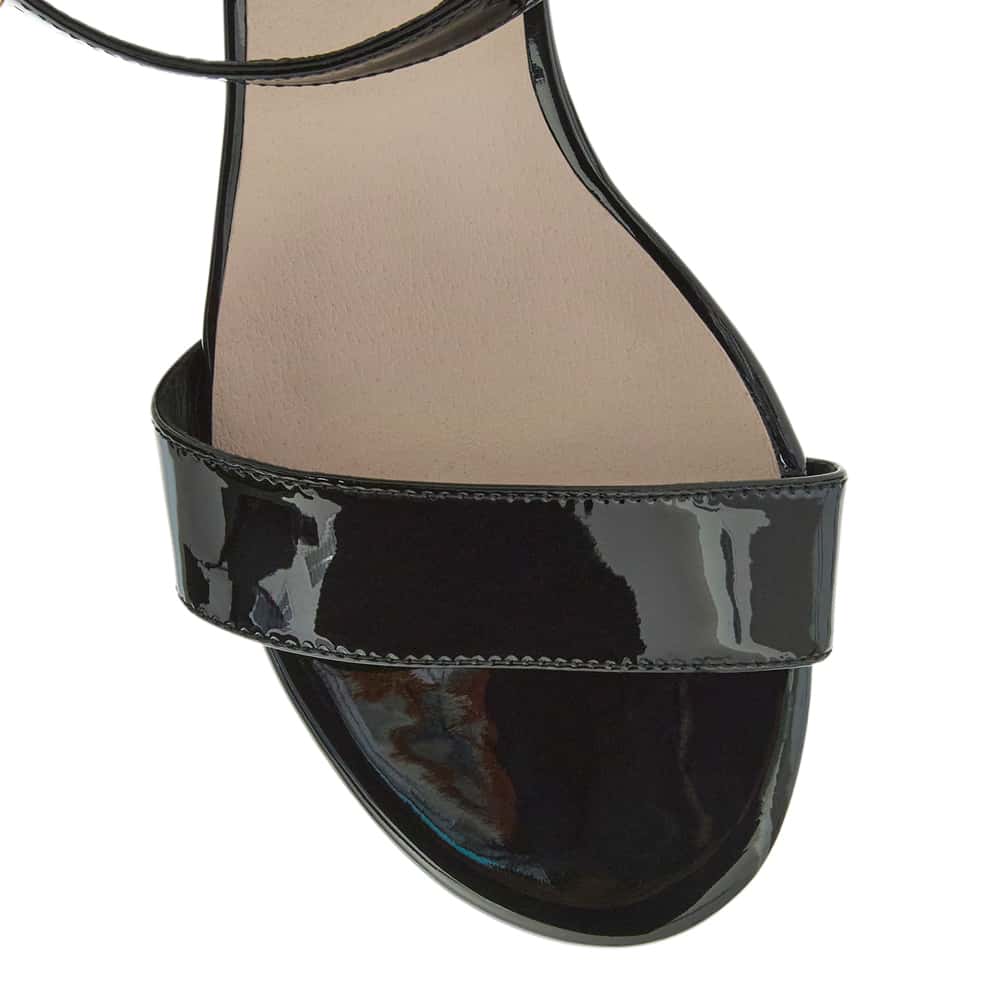 Madrid Heel in Black Patent