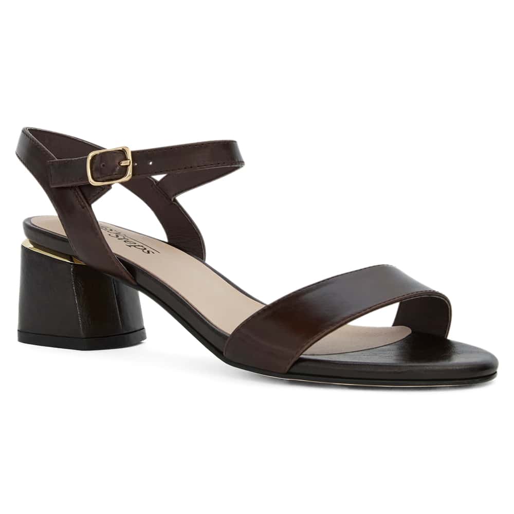 Madrid Heel in Chocolate  Leather