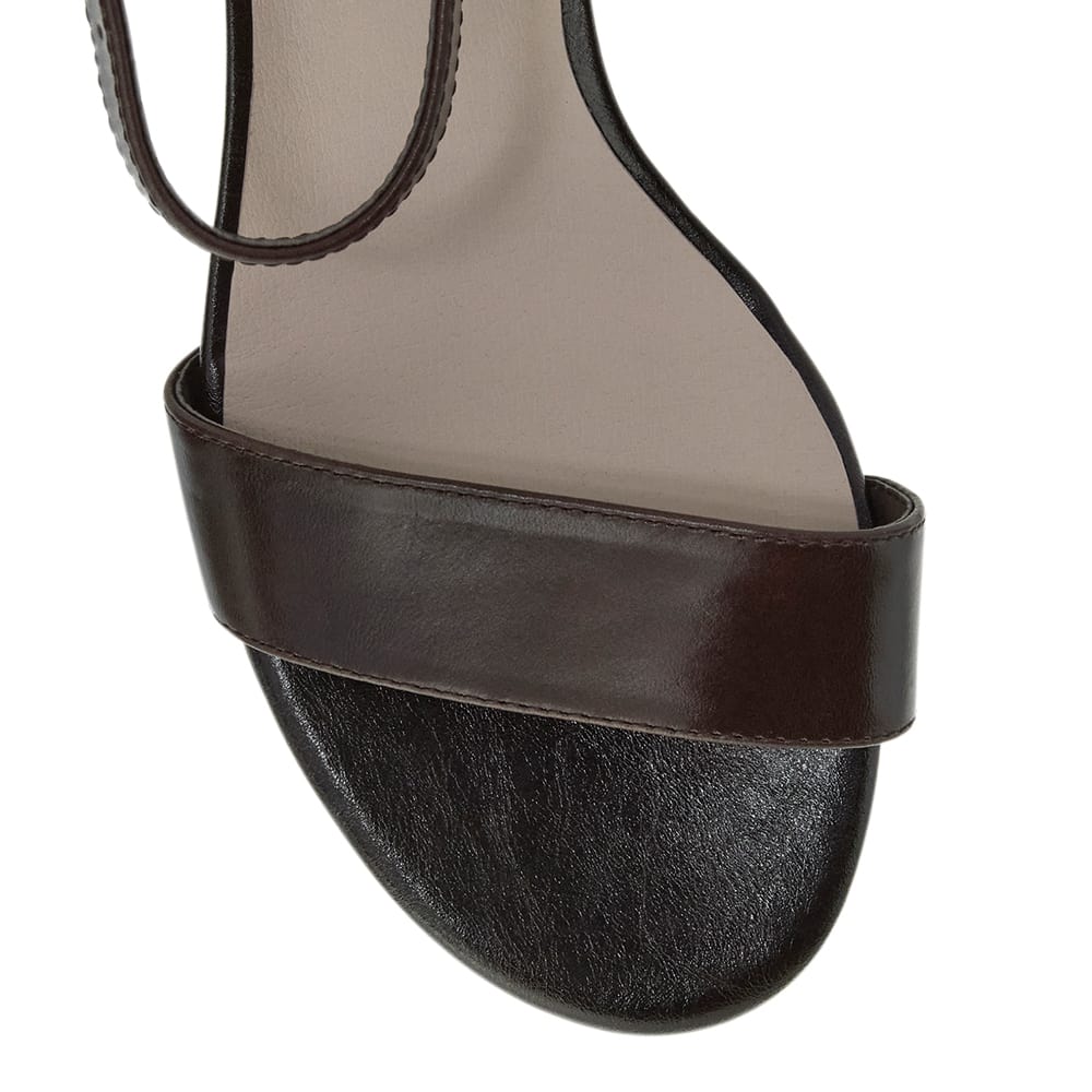 Madrid Heel in Chocolate  Leather