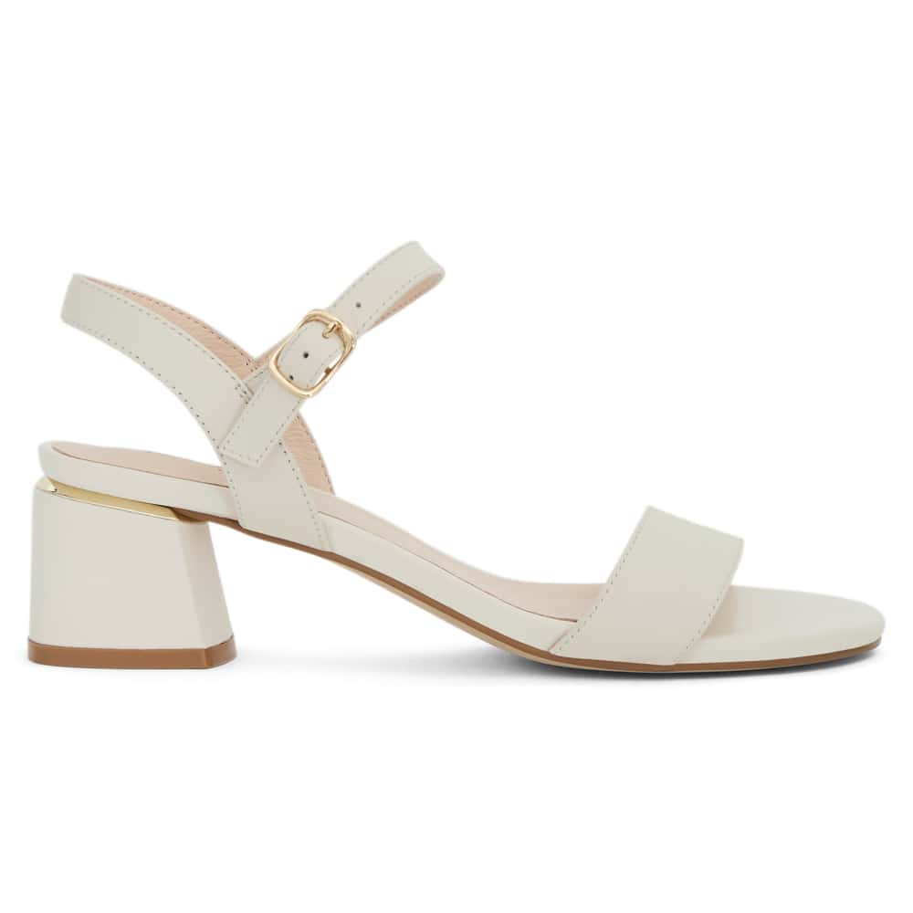 Madrid Heel in Ivory Leather