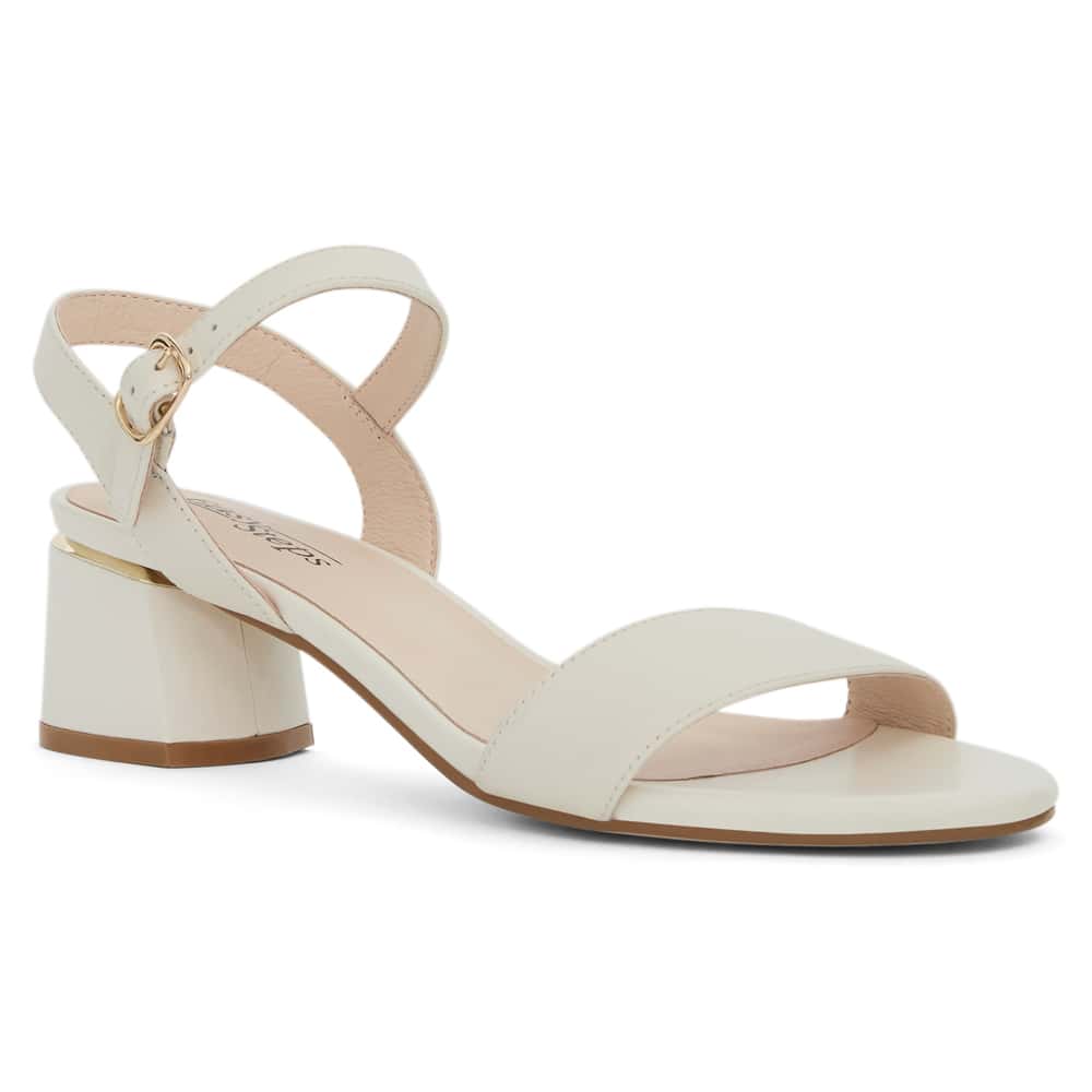 Madrid Heel in Ivory Leather