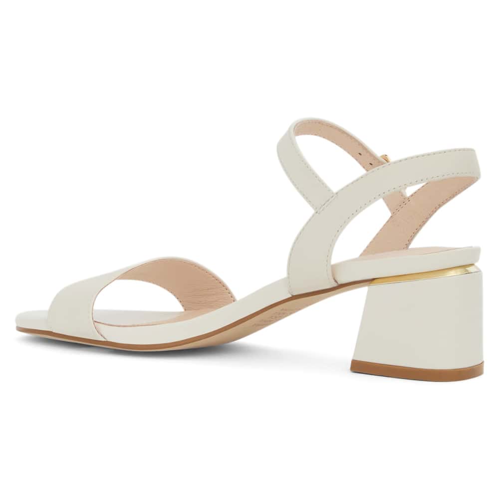 Madrid Heel in Ivory Leather