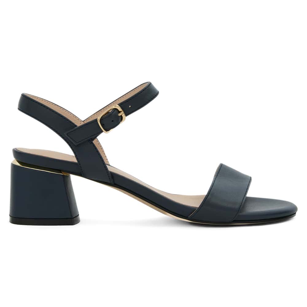 Madrid Heel in Navy Leather