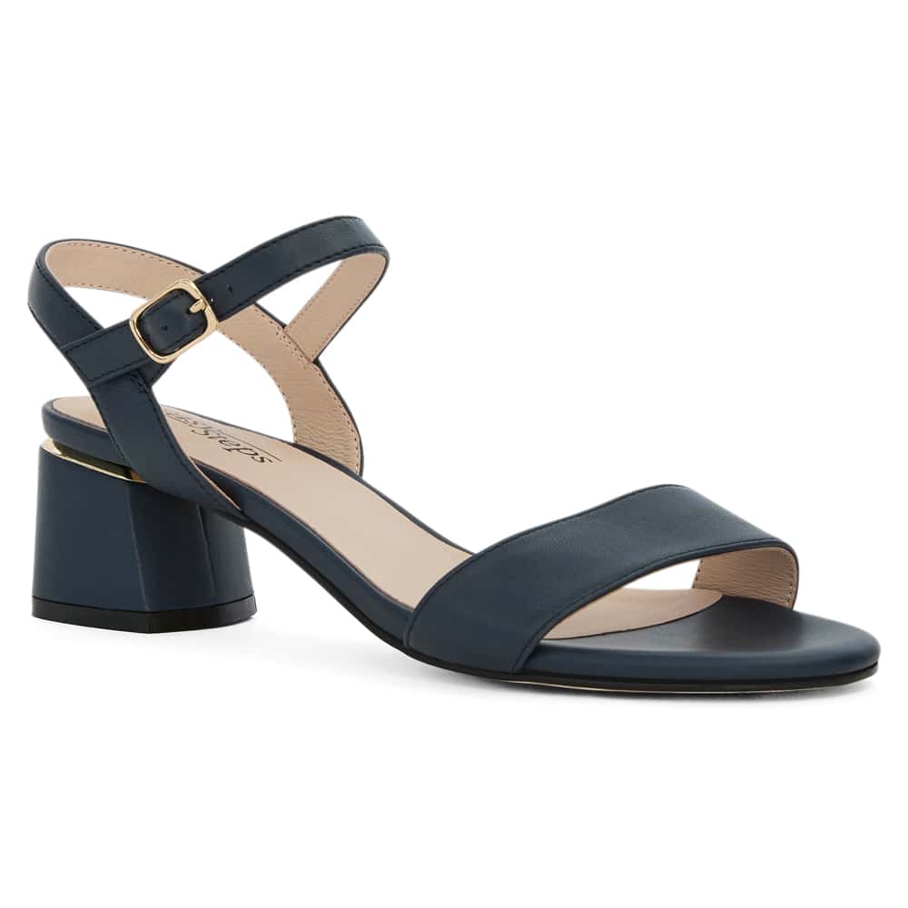 Madrid Heel in Navy Leather