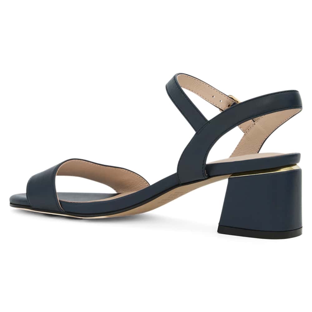 Madrid Heel in Navy Leather