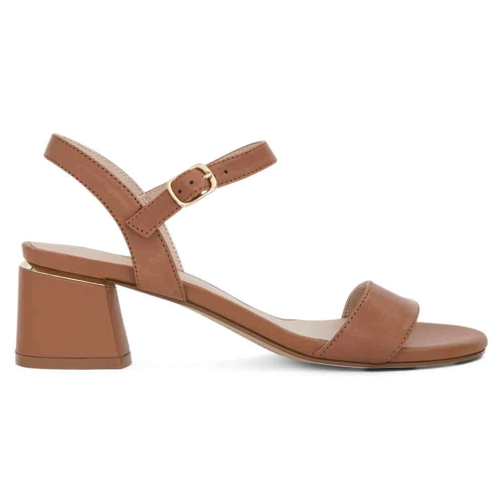 Madrid Heel in Tan Leather