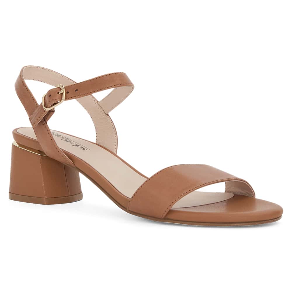 Madrid Heel in Tan Leather