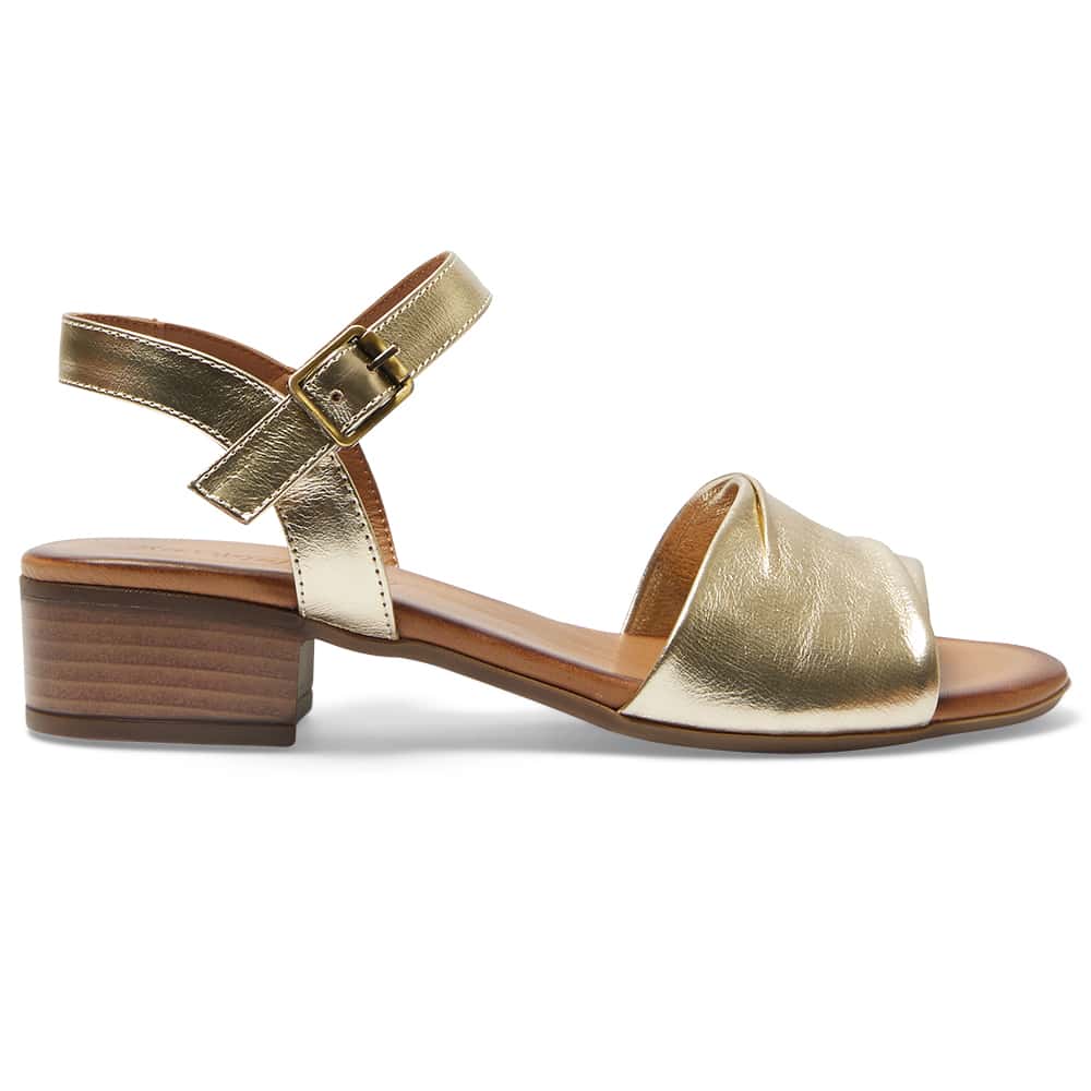 Maisy Heel in Soft Gold Leather
