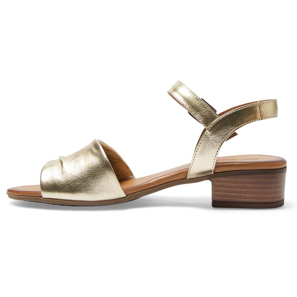 Maisy Heel in Soft Gold Leather