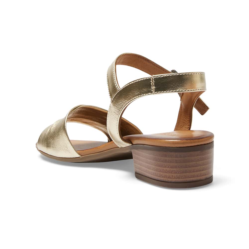 Maisy Heel in Soft Gold Leather