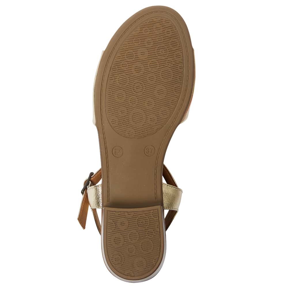 Maisy Heel in Soft Gold Leather