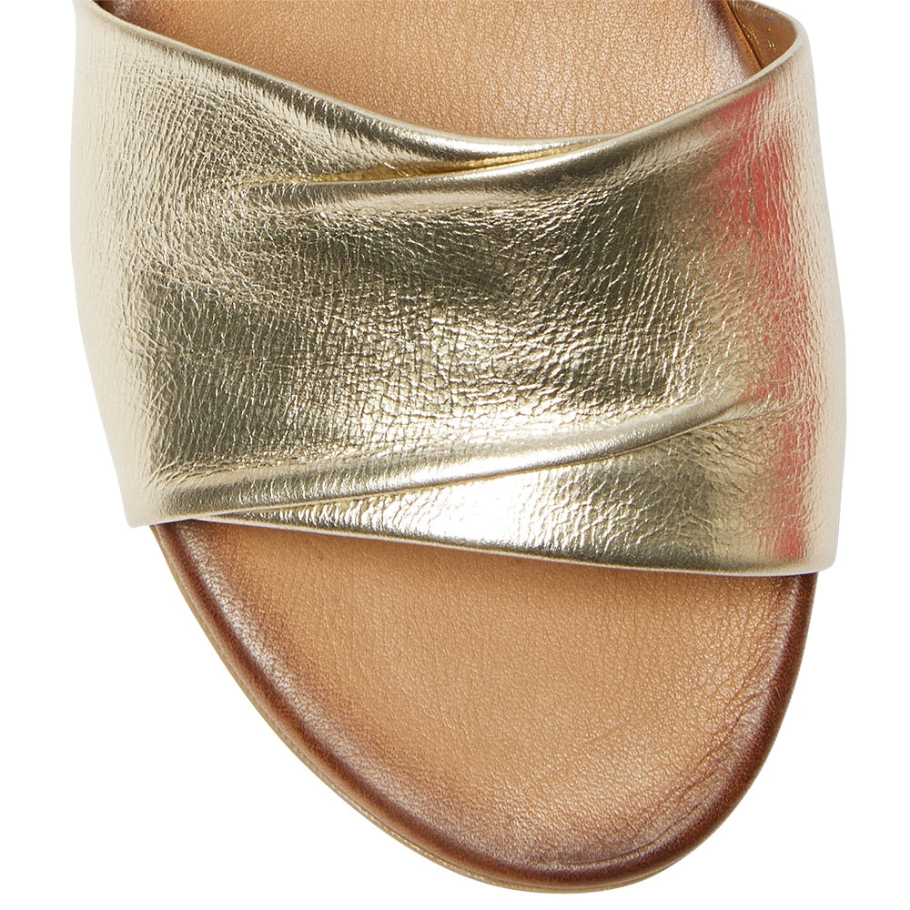 Maisy Heel in Soft Gold Leather