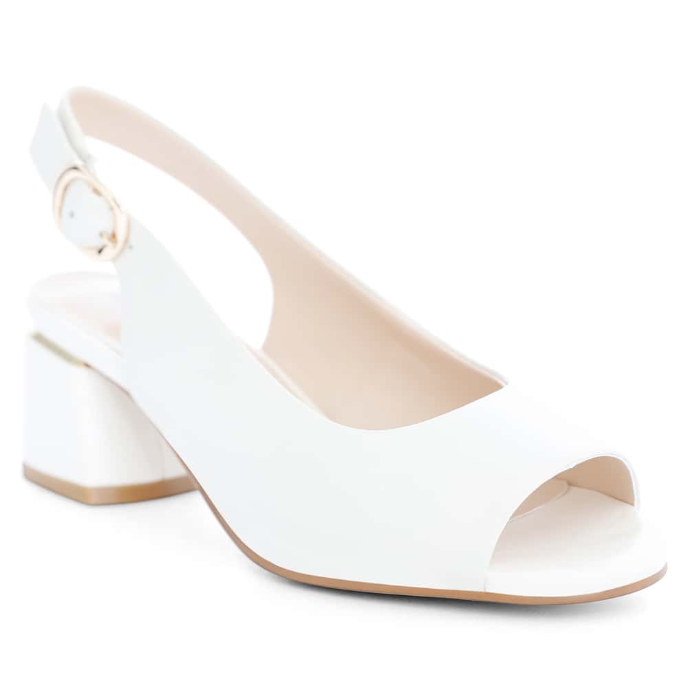 Martina Heel in Ivory Leather