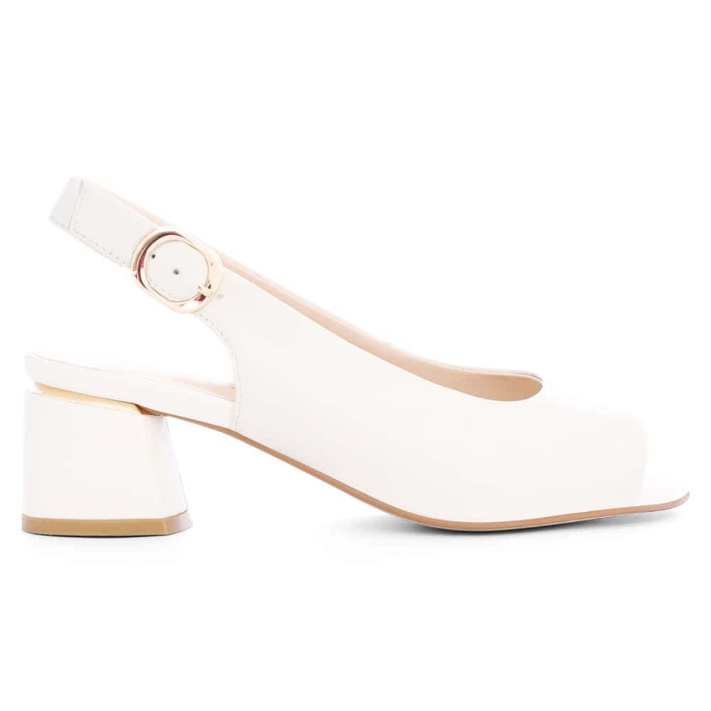Martina Heel in Ivory Leather