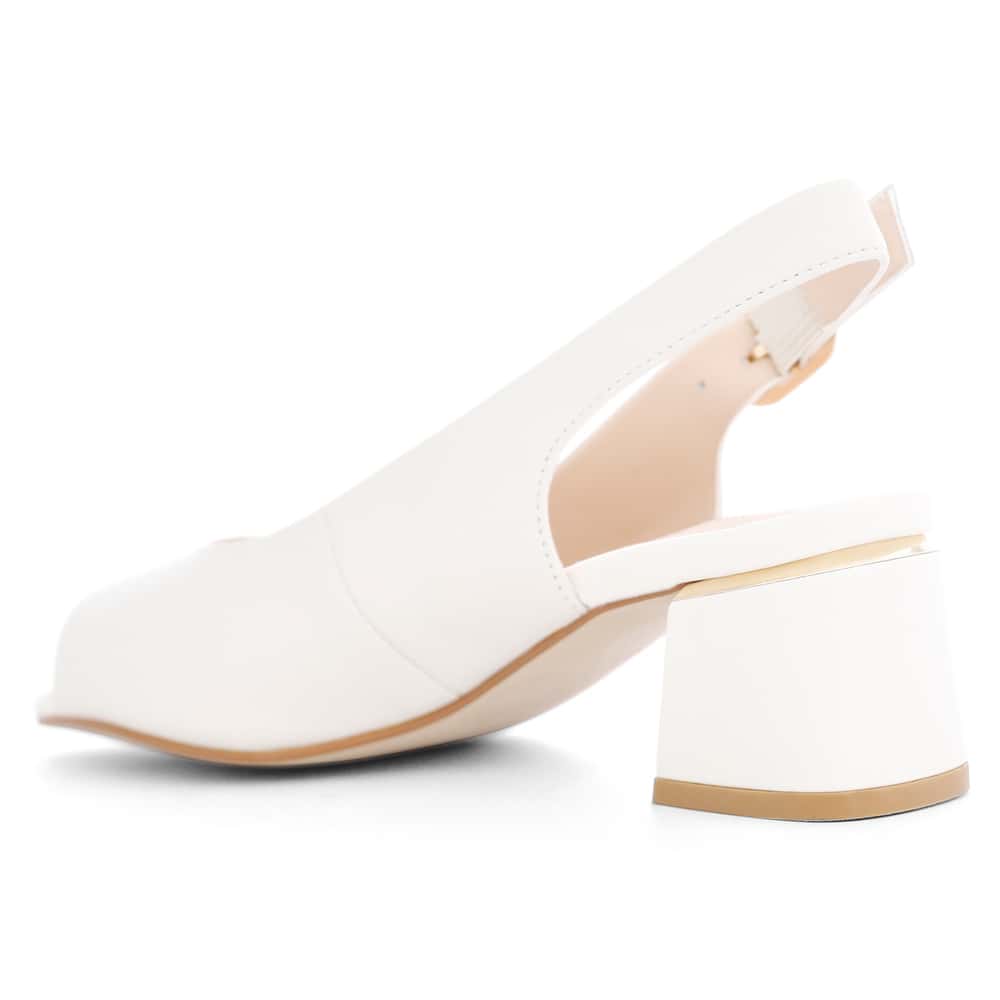 Martina Heel in Ivory Leather
