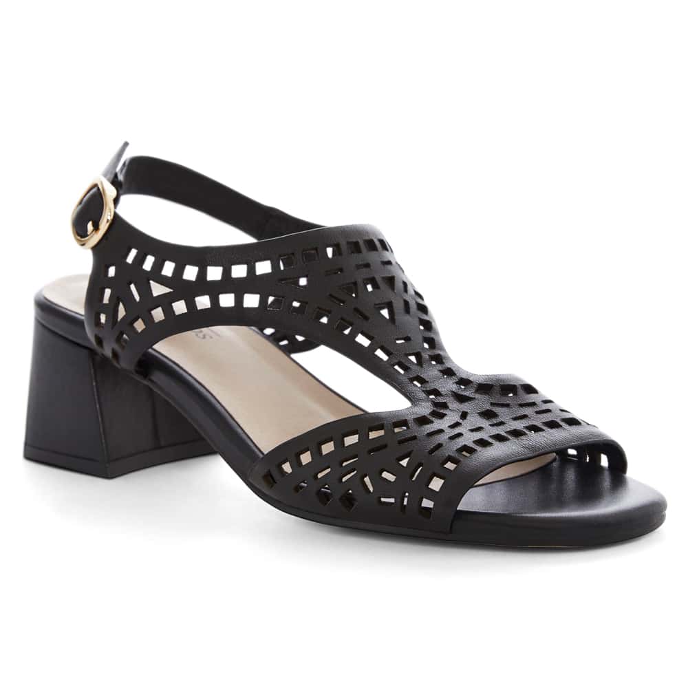 Narnia Heel in Black Leather