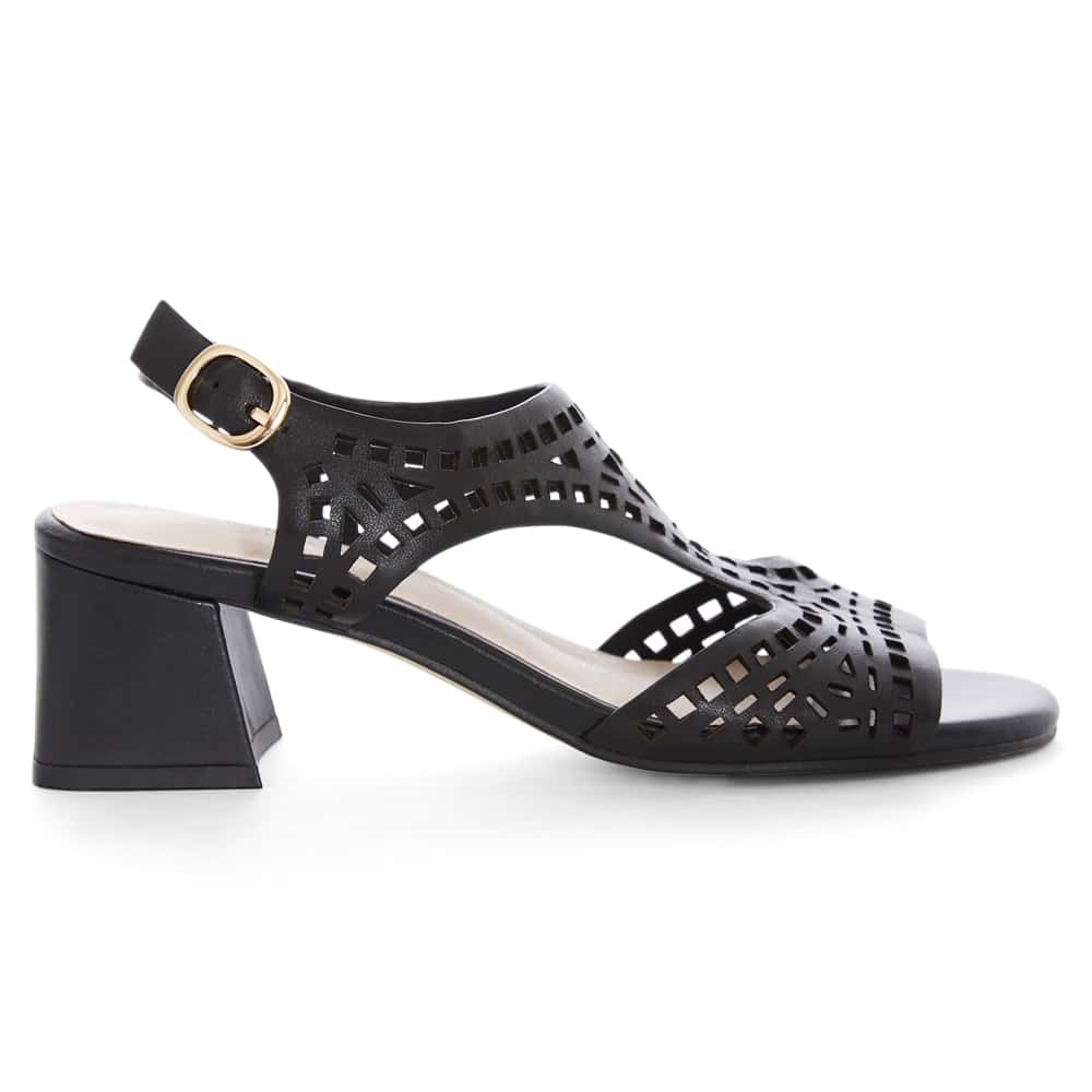 Narnia Heel in Black Leather