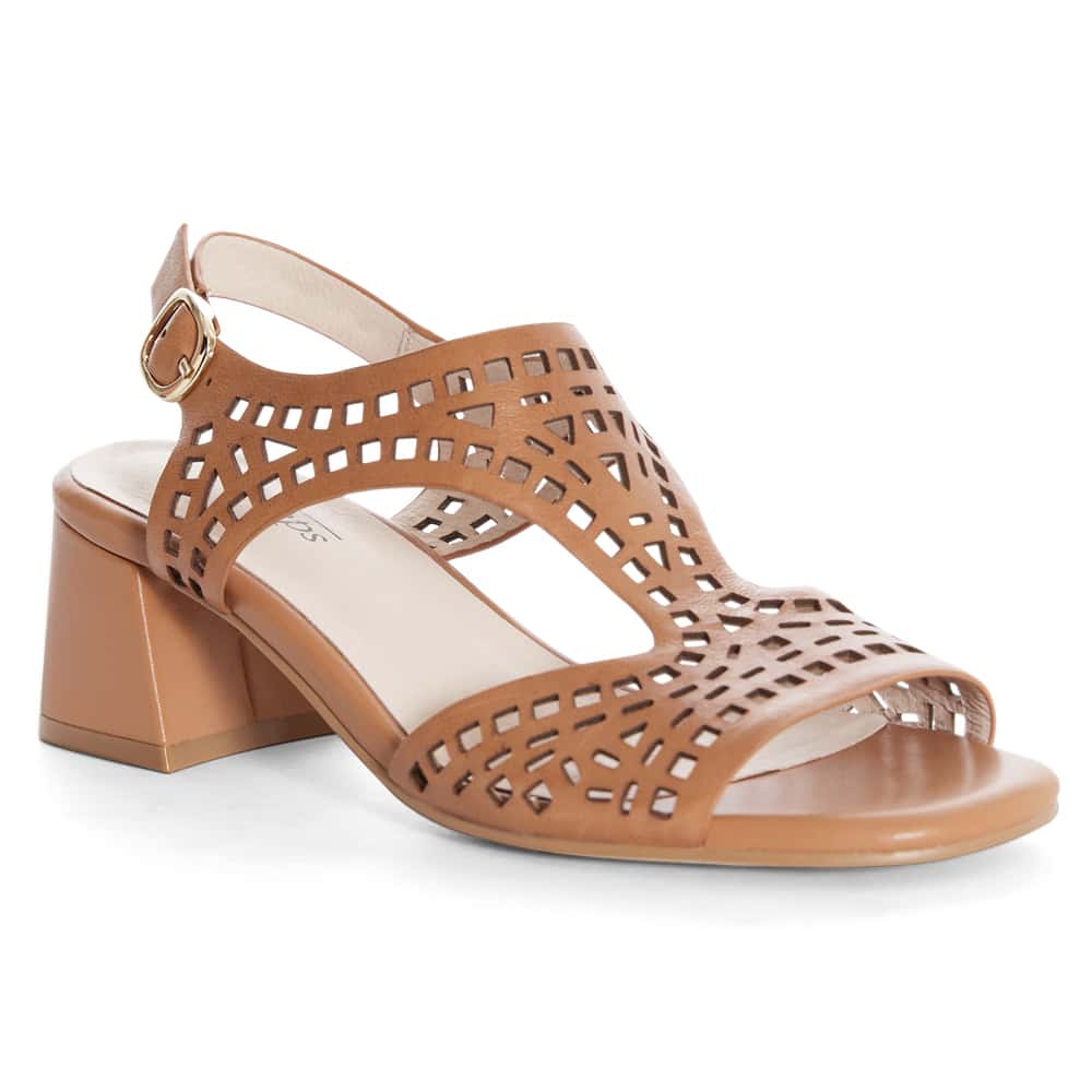 Narnia Heel in Tan Leather