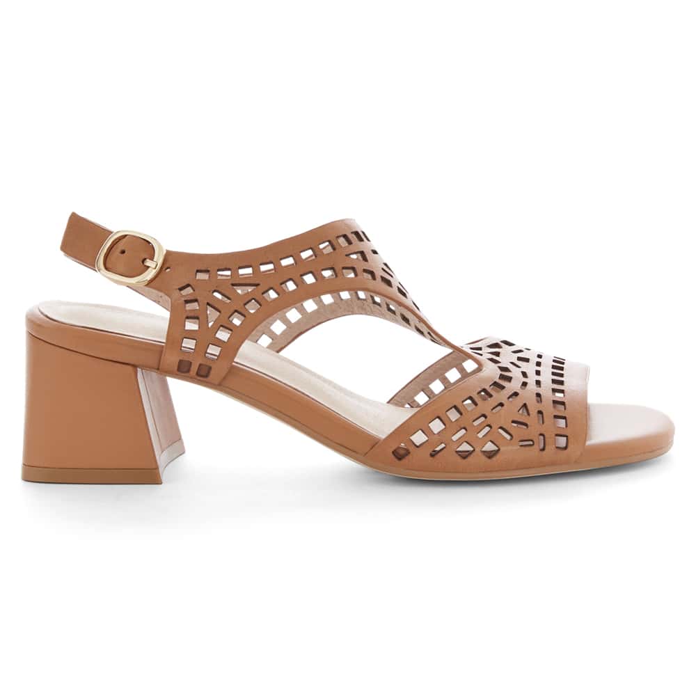 Narnia Heel in Tan Leather