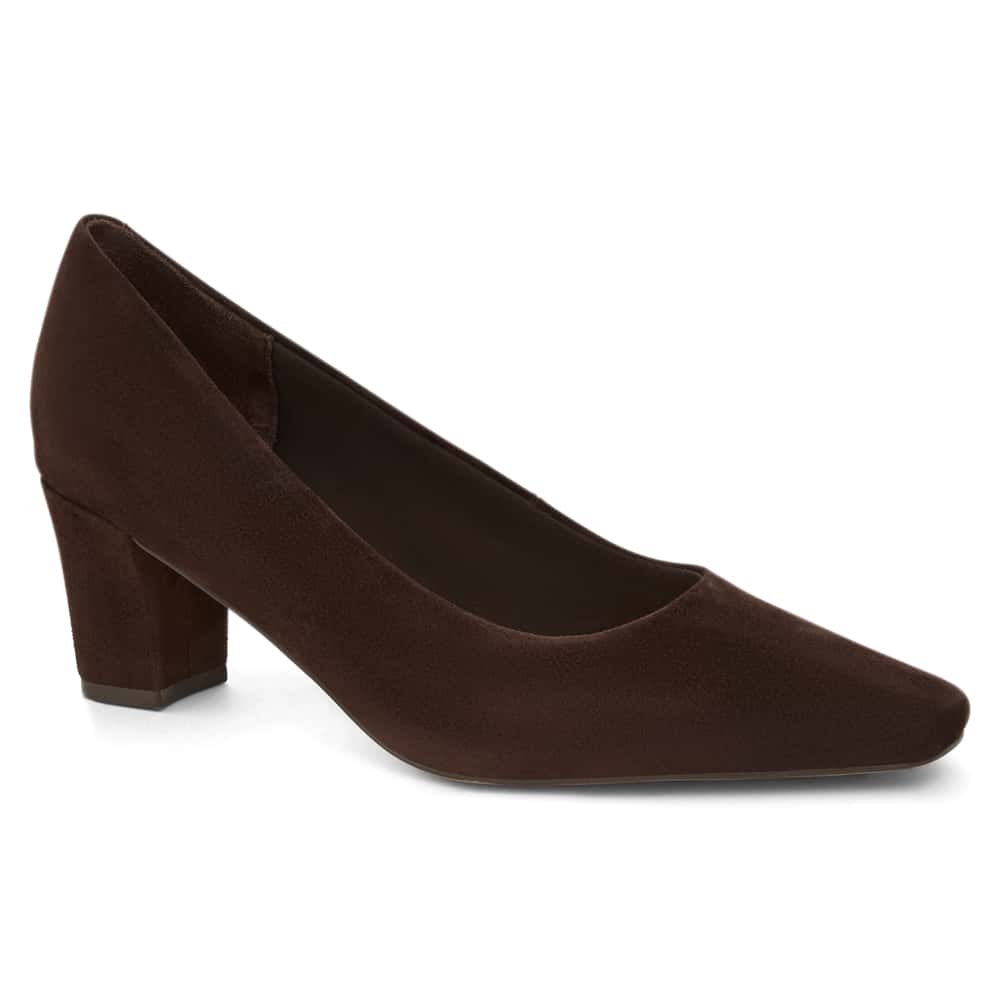 Nicole Heel in Chocolate  Suede