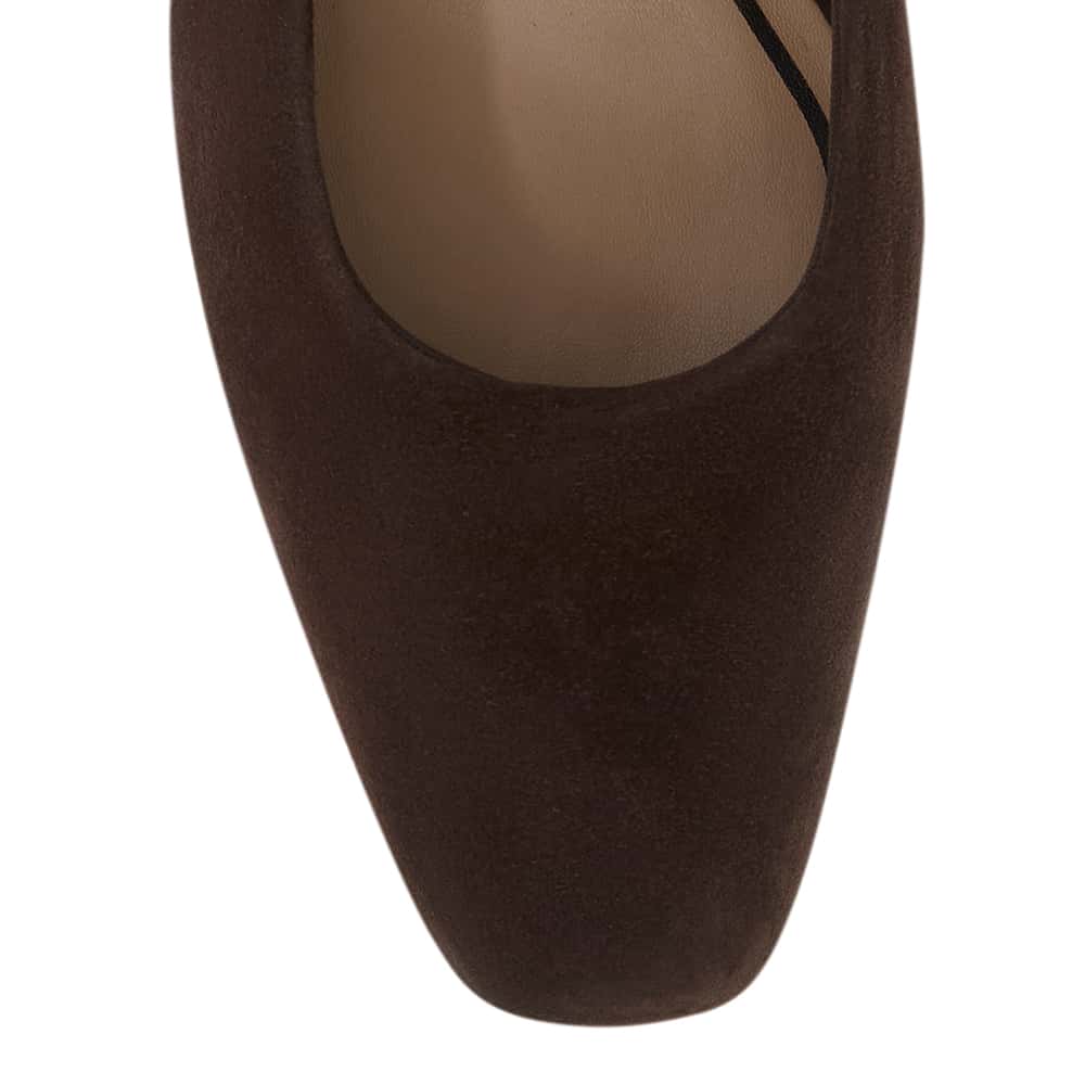 Nicole Heel in Chocolate  Suede