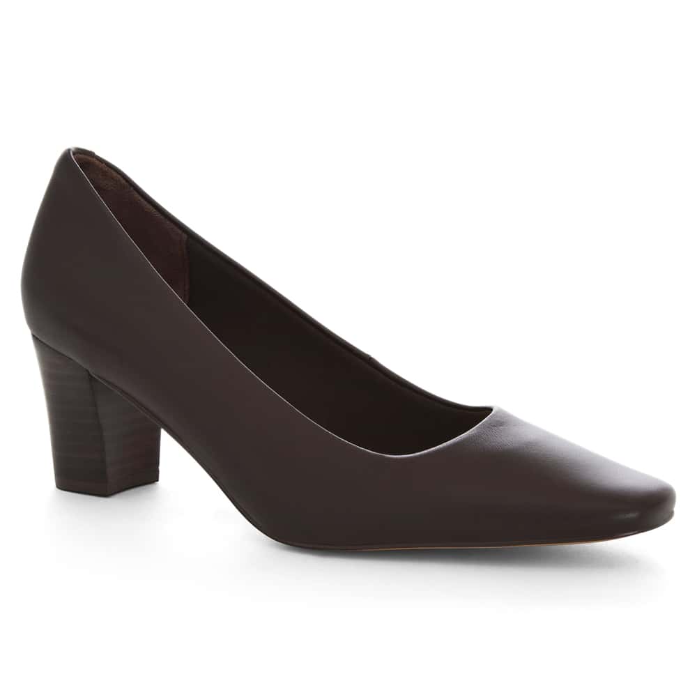 Nicole Heel in Chocolate  Leather