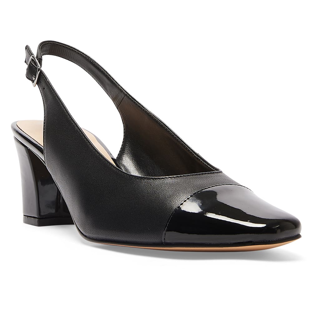 Nikita Heel in Black On Black Leather
