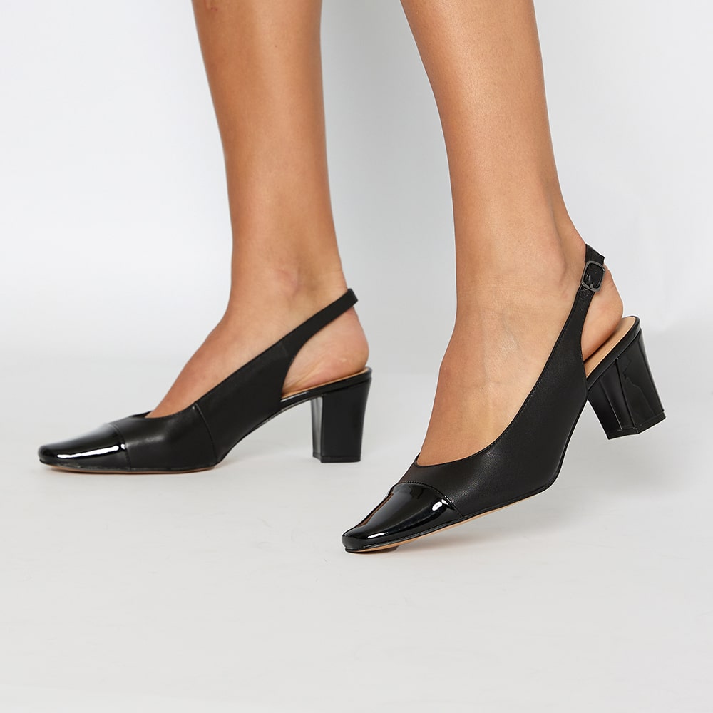 Nikita Heel in Black On Black Leather
