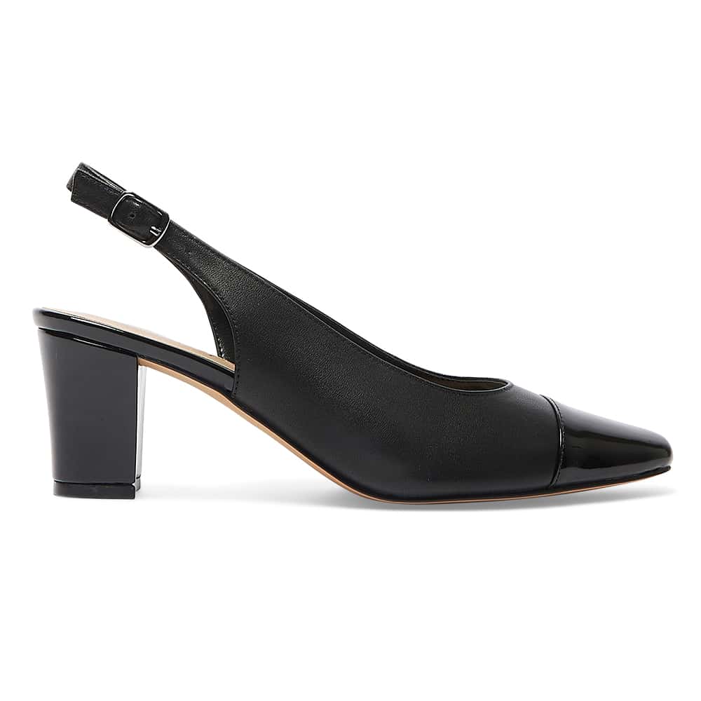 Nikita Heel in Black On Black Leather