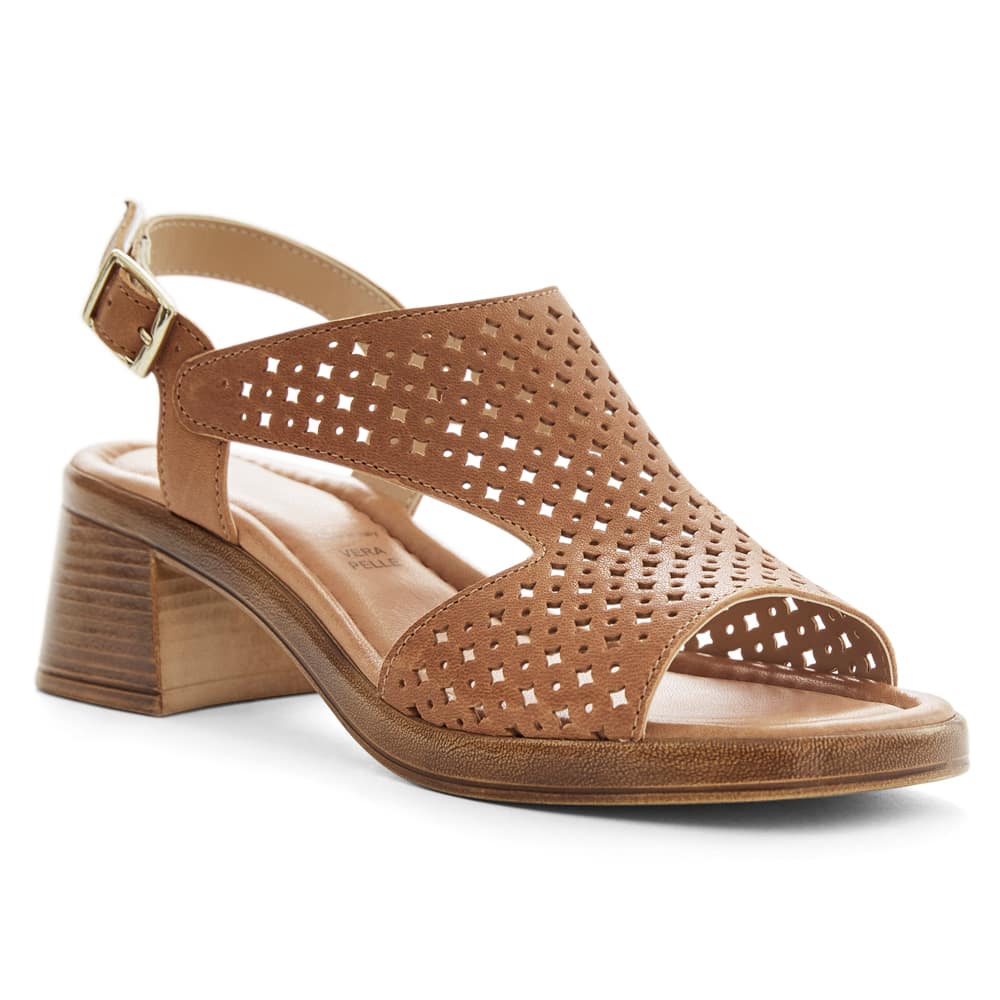 Orchid Heel in Tan Leather