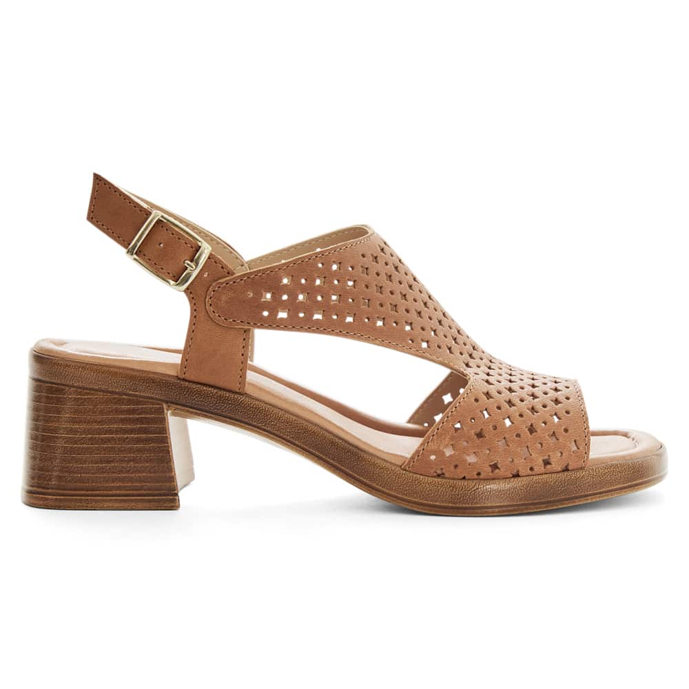 Orchid Heel in Tan Leather
