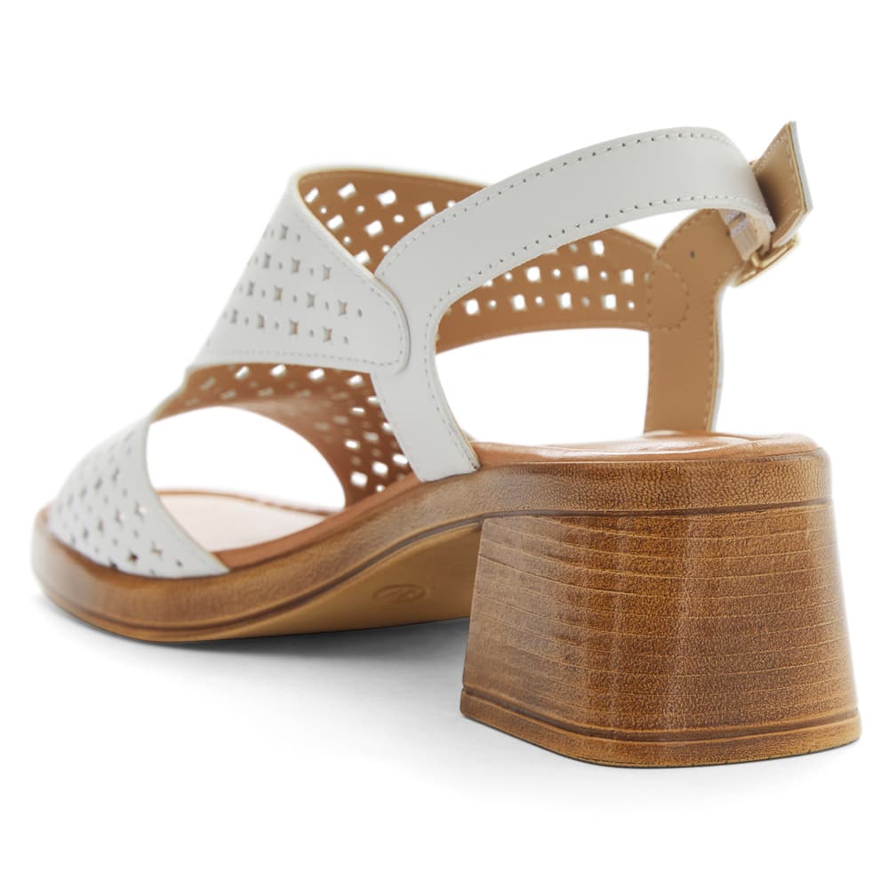 Orchid Heel in White Leather