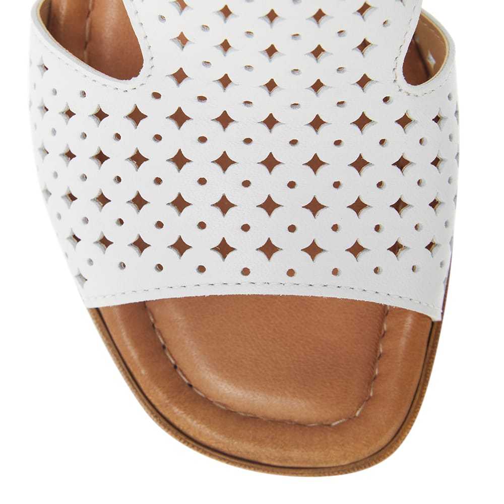 Orchid Heel in White Leather