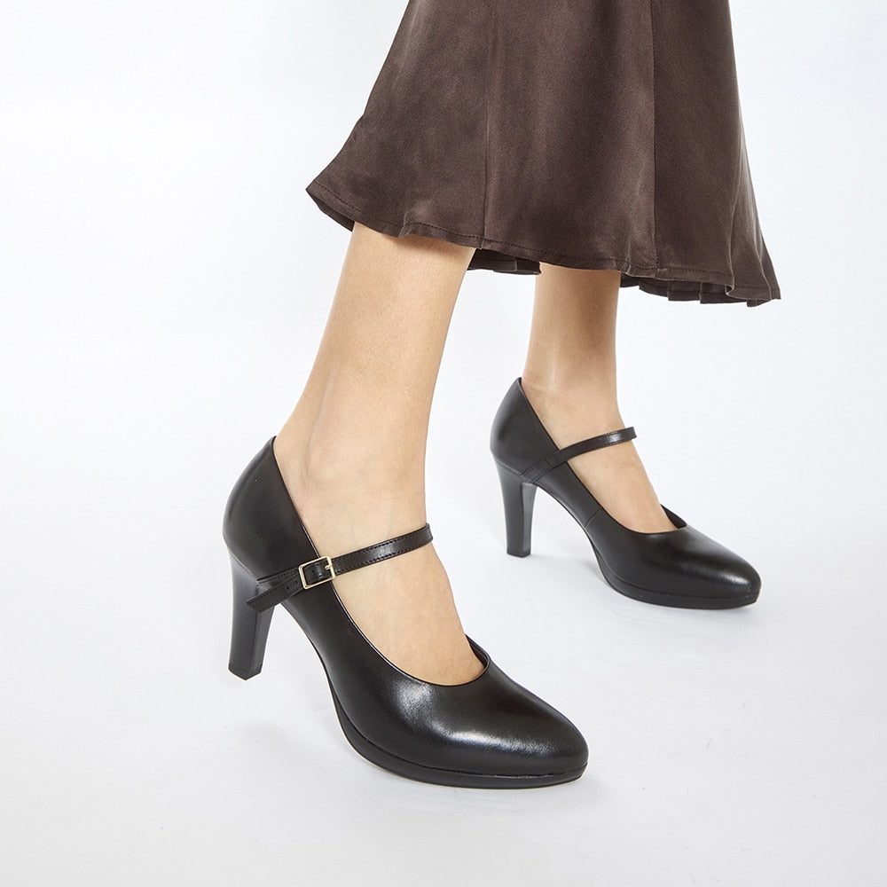 Otis Heel in Black Leather