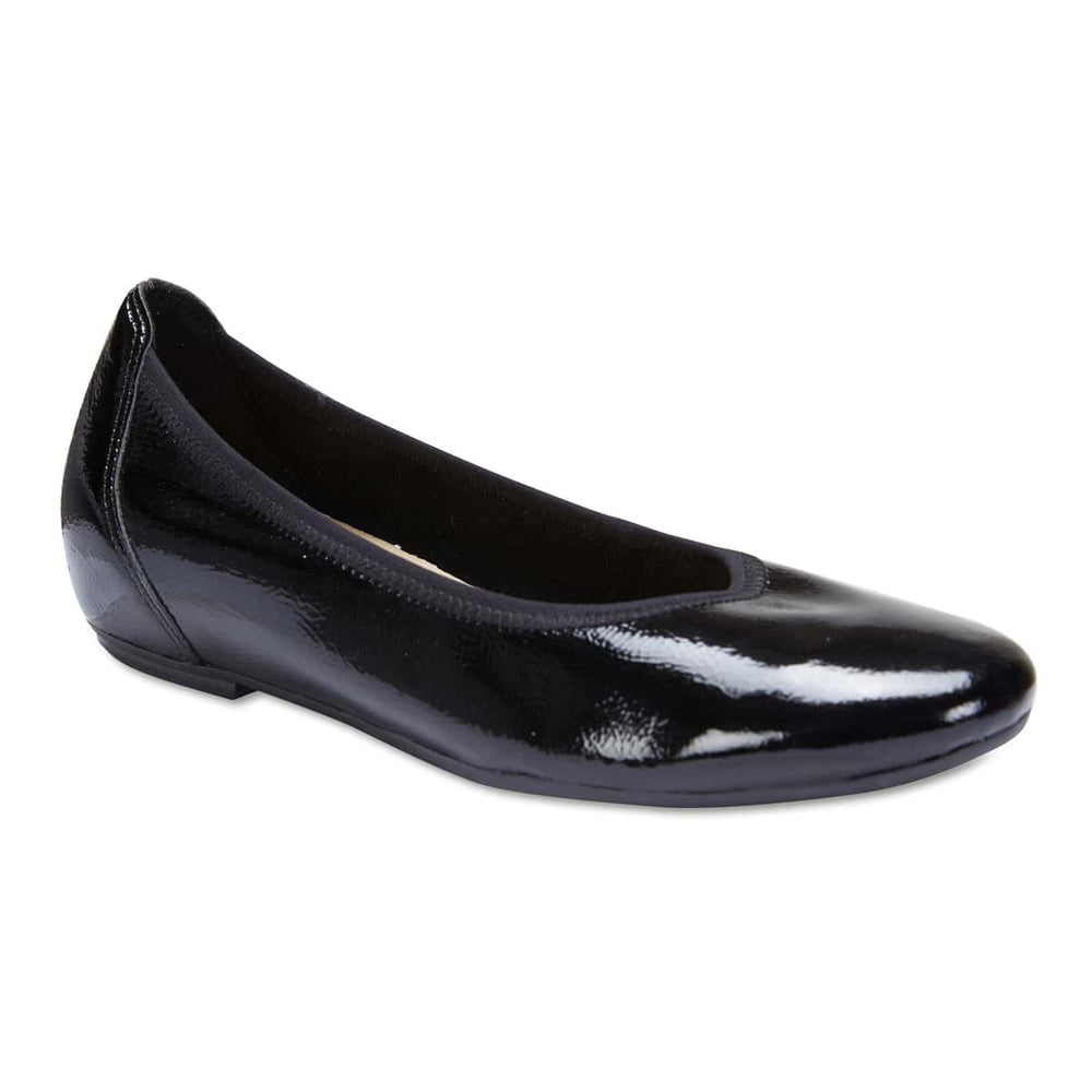 Pamper Ballet Flat in Black Patent