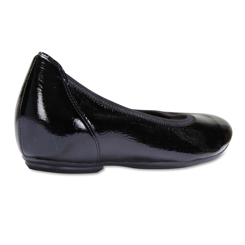 Pamper Ballet Flat in Black Patent
