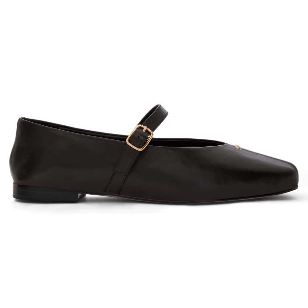 Pearl Ballet Flat in Chocolate  Leather