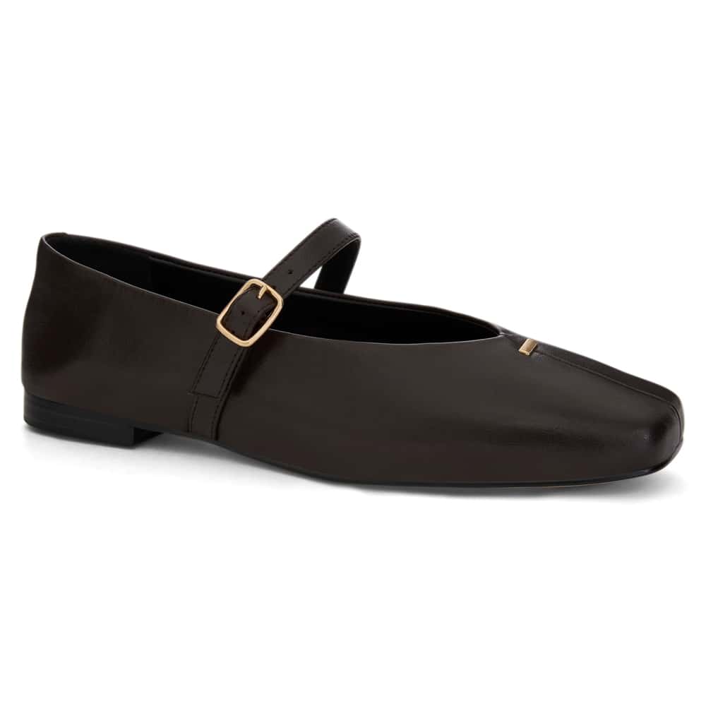 Pearl Ballet Flat in Chocolate  Leather