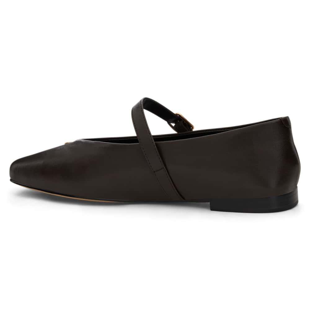Pearl Ballet Flat in Chocolate  Leather