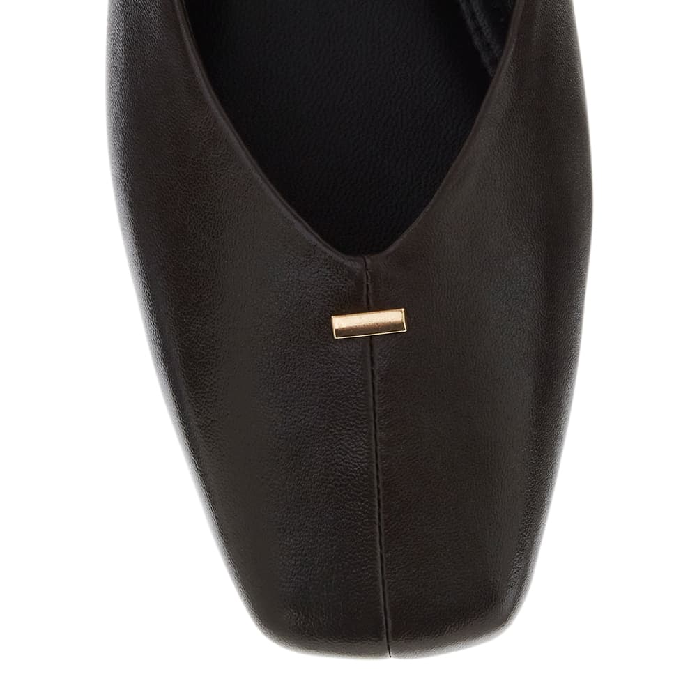 Pearl Ballet Flat in Chocolate  Leather