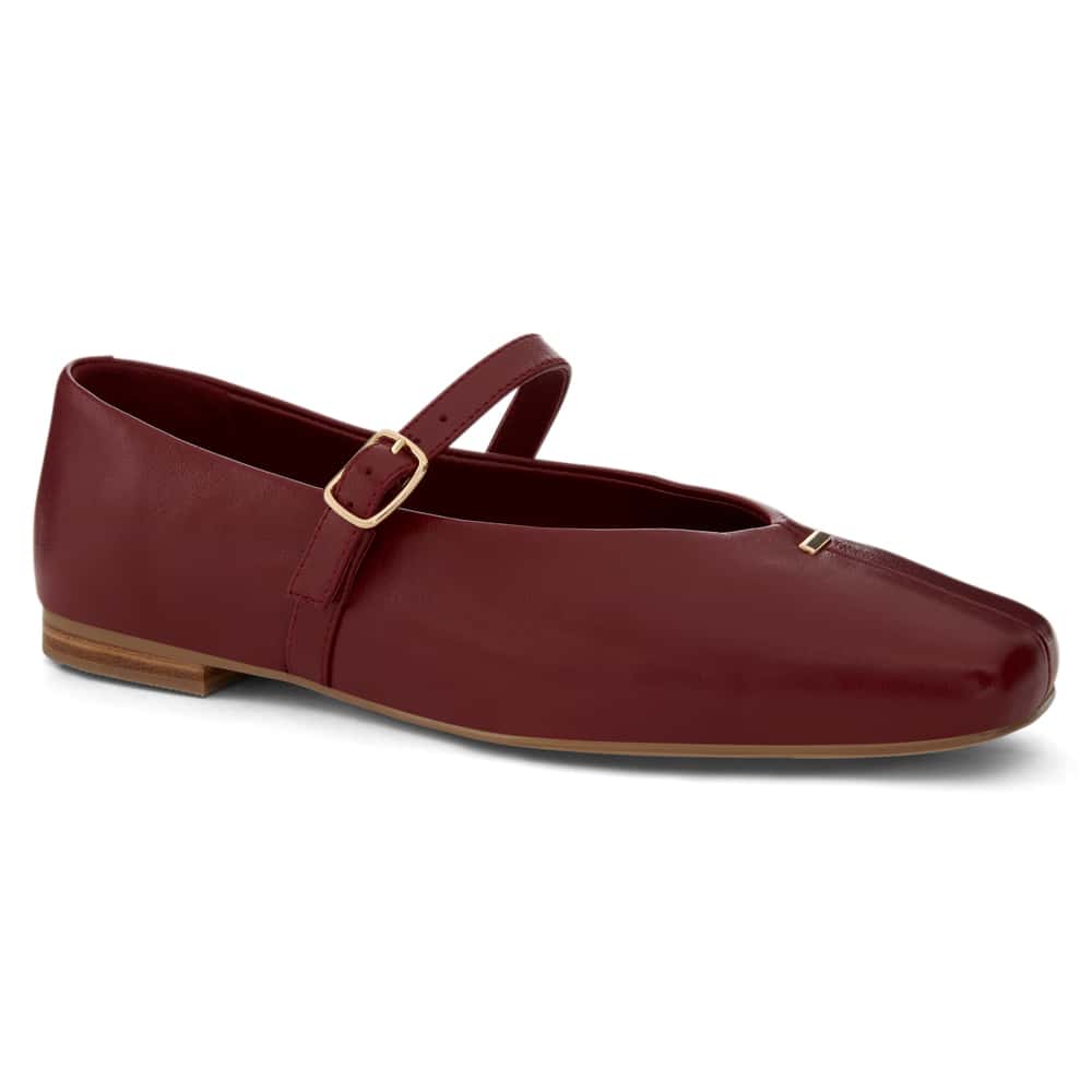 Pearl Ballet Flat in Red Leather
