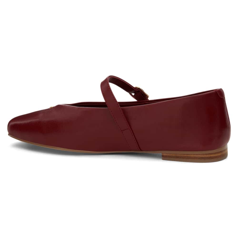 Pearl Ballet Flat in Red Leather