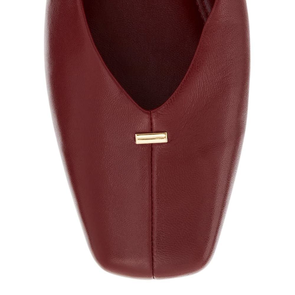 Pearl Ballet Flat in Red Leather