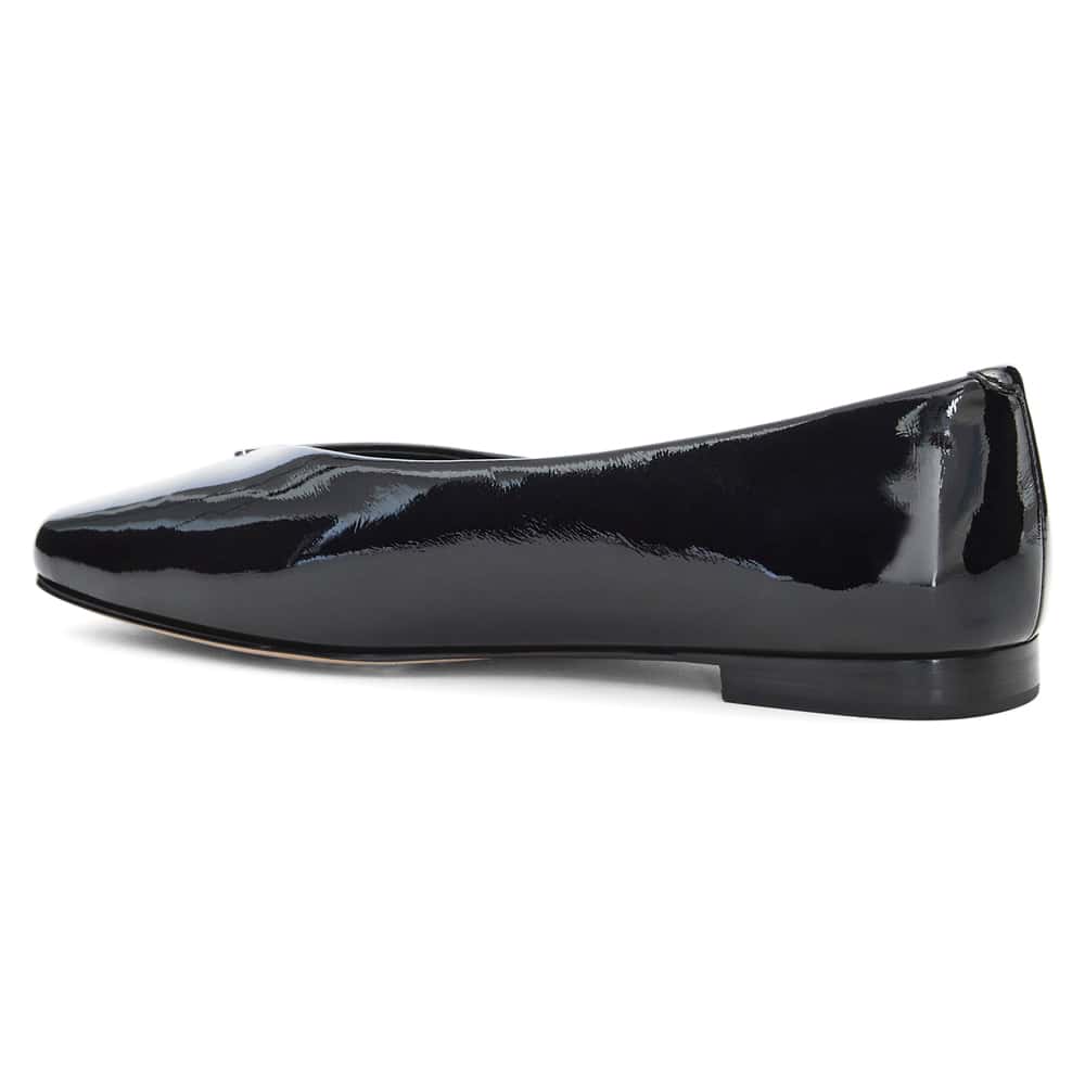 Piazza Ballet Flat in Black Patent