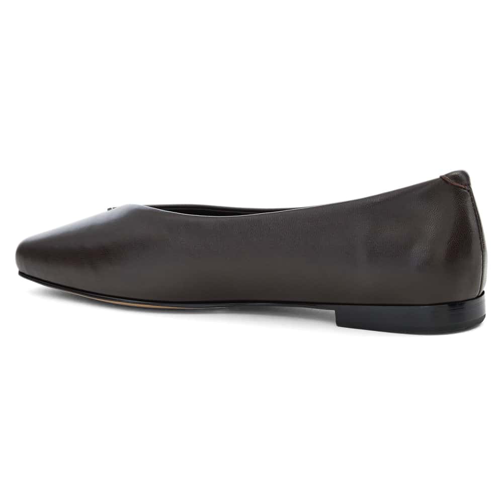 Piazza Ballet Flat in Chocolate  Leather
