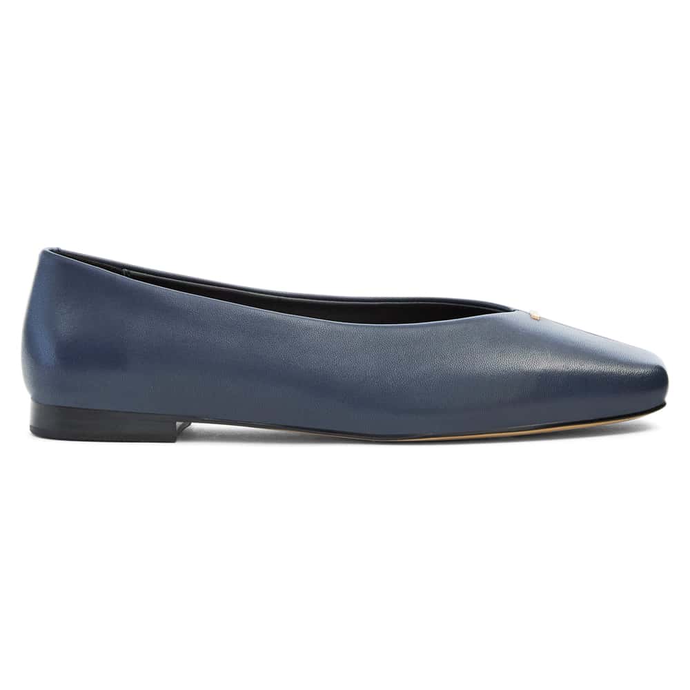 Piazza Ballet Flat in Navy Leather