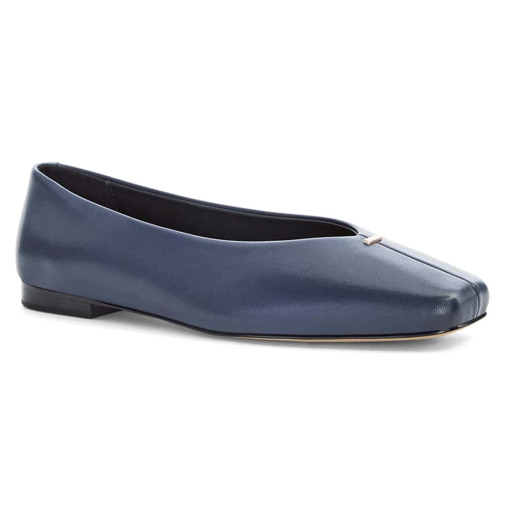 Piazza Ballet Flat in Navy Leather