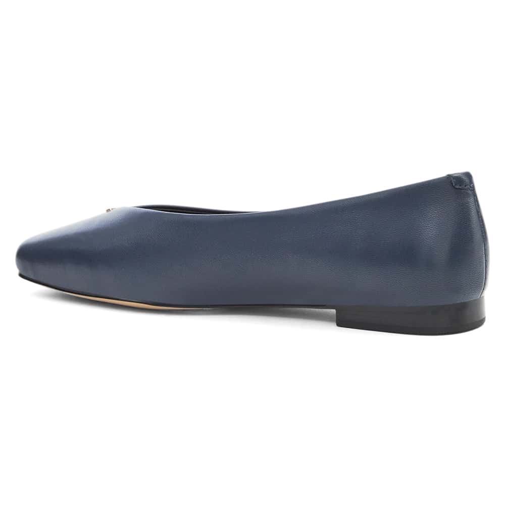 Piazza Ballet Flat in Navy Leather