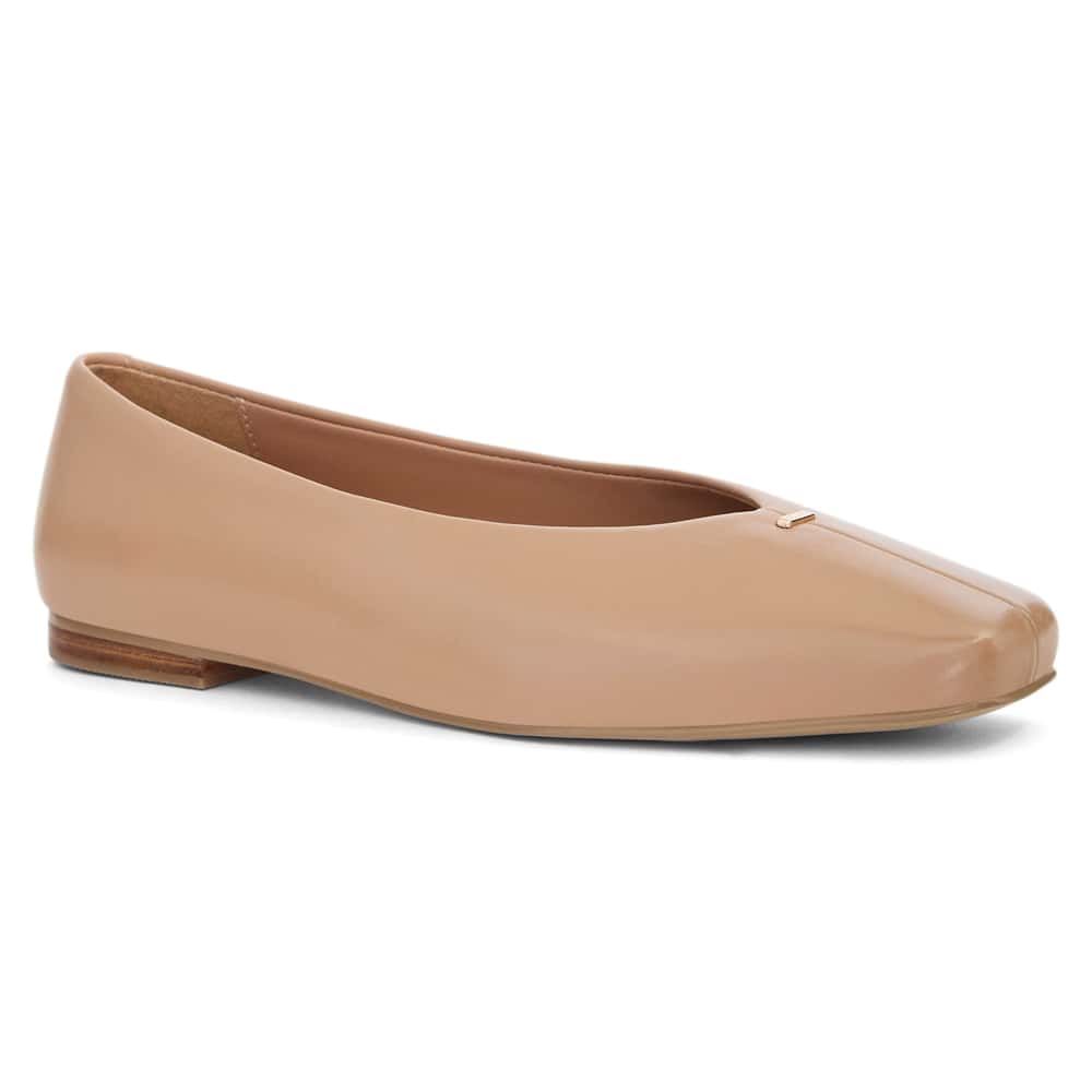 Piazza Ballet Flat in Nude Leather