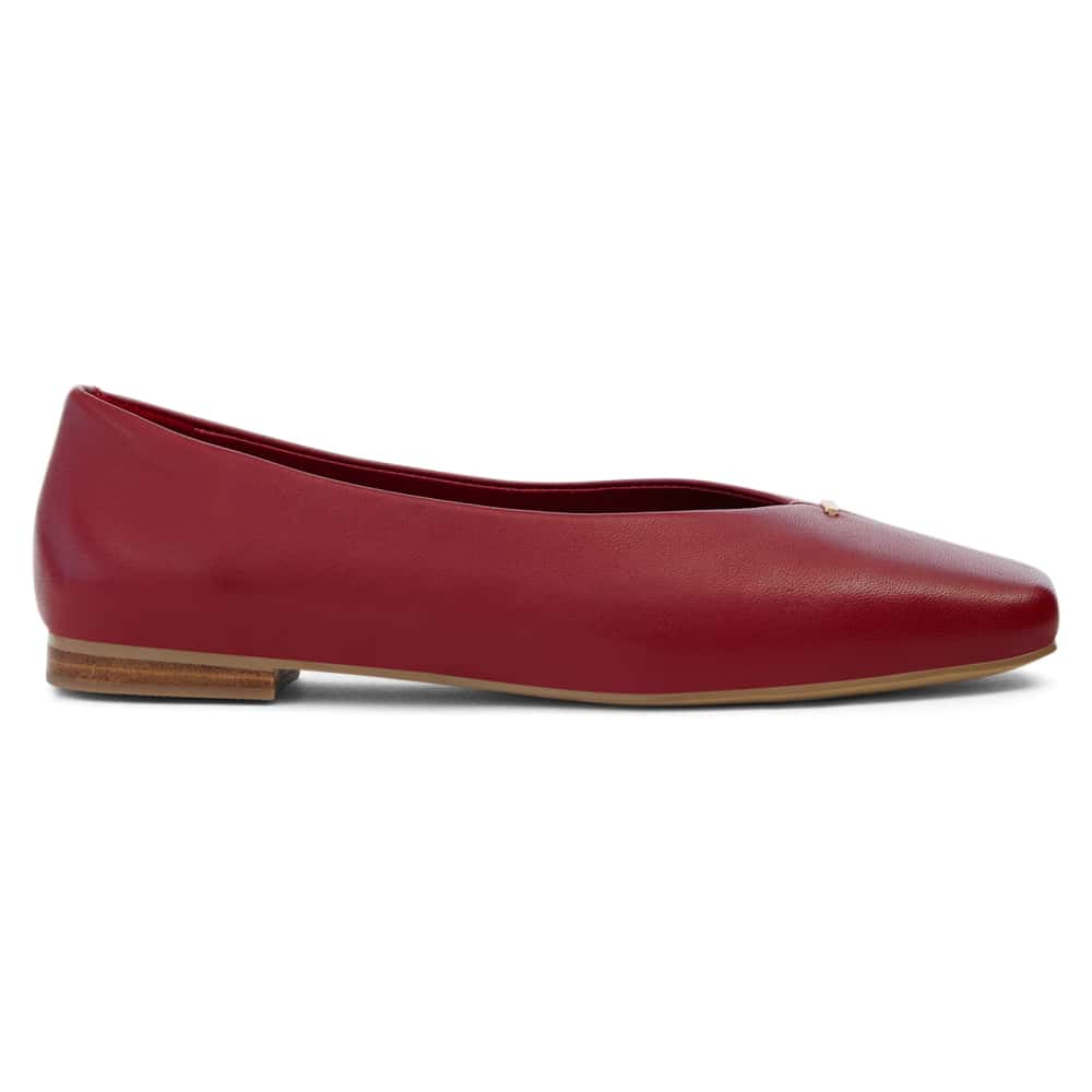 Piazza Ballet Flat in Red Leather
